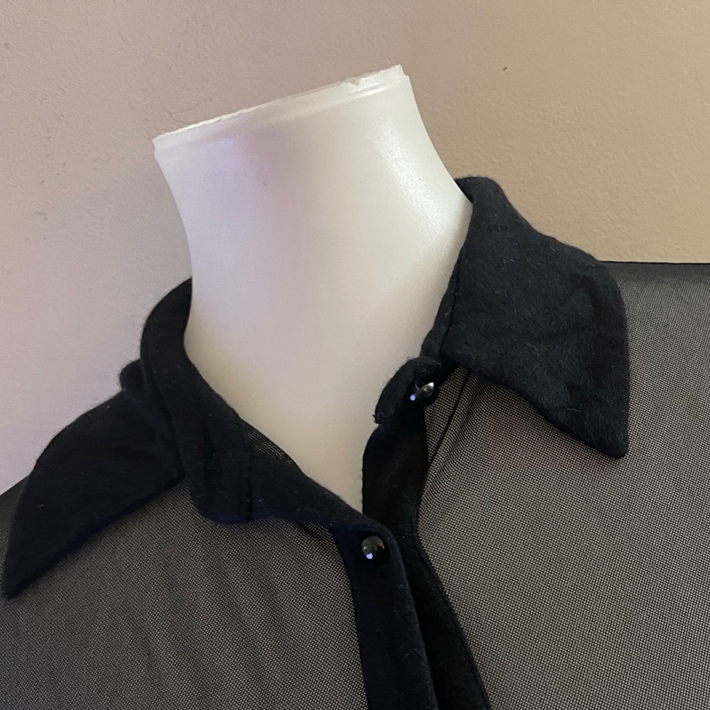 Sheer Black Button-Down Shirt - Picture 6 of 6
